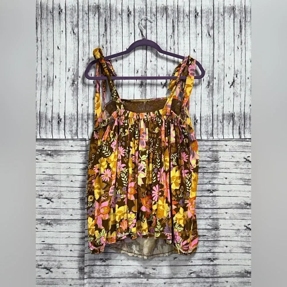 Free People Bali Moroccan Flowers Tunic Top (OVERSIZED)